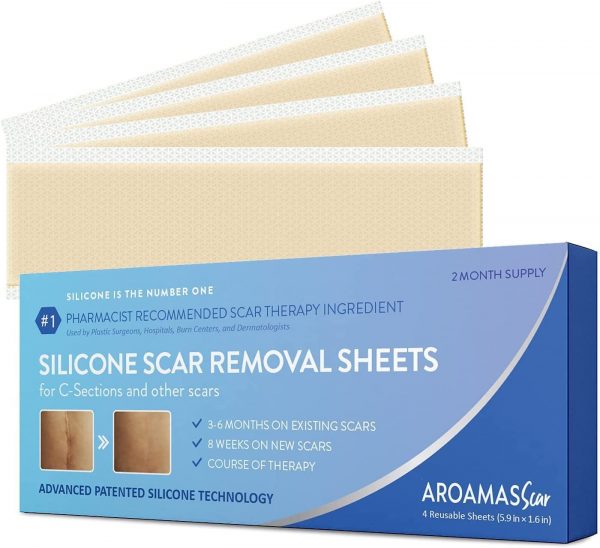 Aroamas Professional Silicone Scar Sheets, Soften and Flattens Scars R